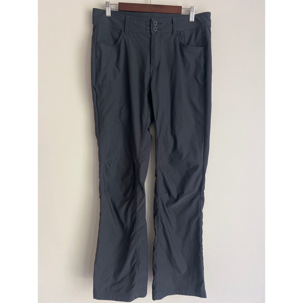 Prana Halle Straight Leg Hiking Pants Gray Size 12 Tall Stretch Outdoor Utility